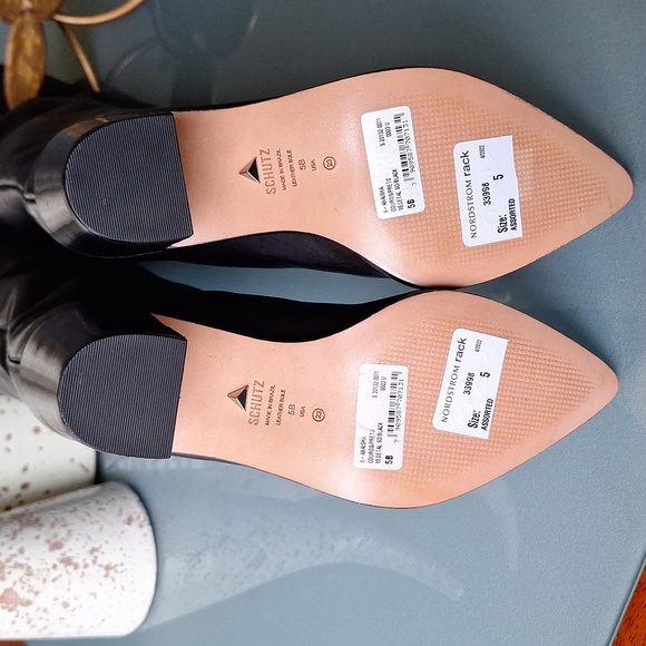 NWT Schutz Black Leather Over the Knee Anaisha Boots Size 5 $340 - Picture 6 of 8